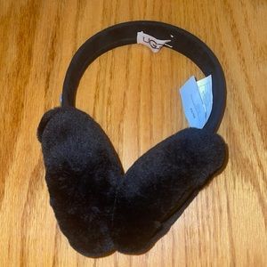 UGG Shearling & Suede Earmuffs Black